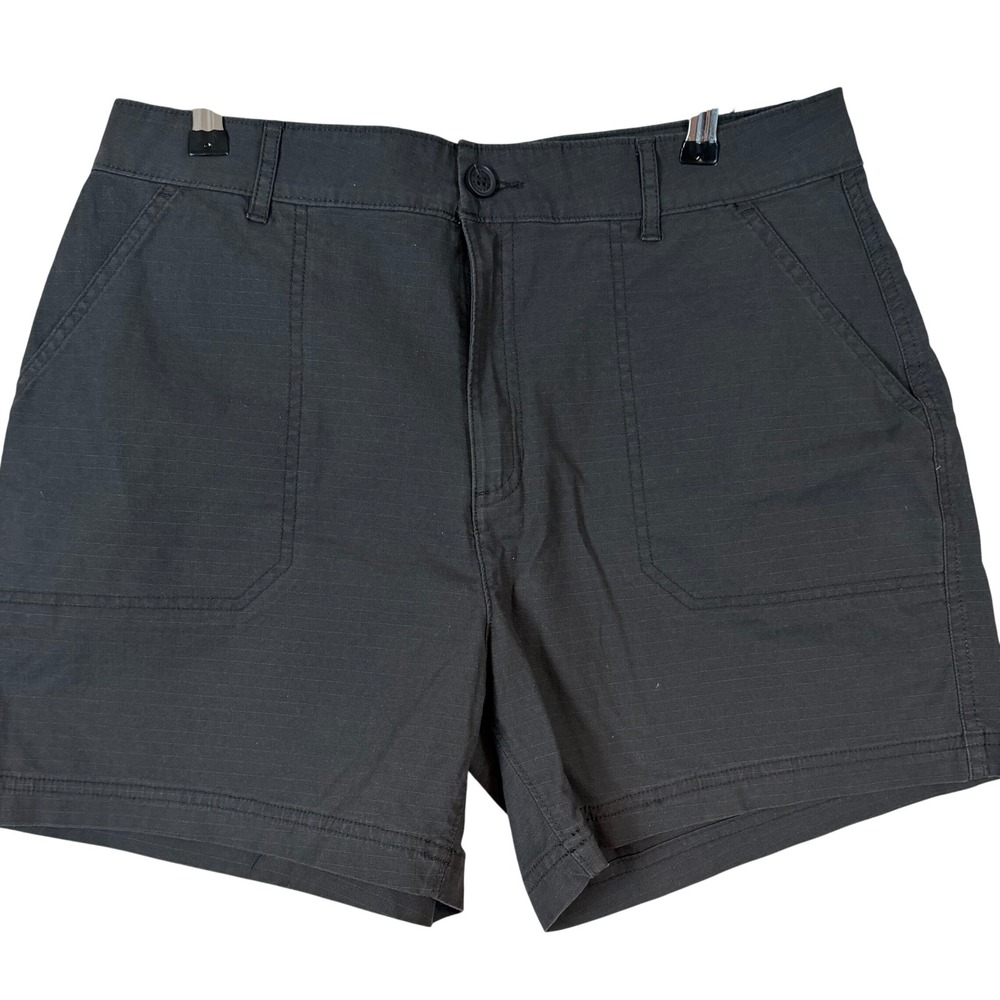 Eddie Bauer Womens Black Ripstop Shorts Size 12 Hiking Outdoor Utility Classic